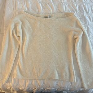 Abercrombie & Fitch Off-the-Shoulder Cream Sweater